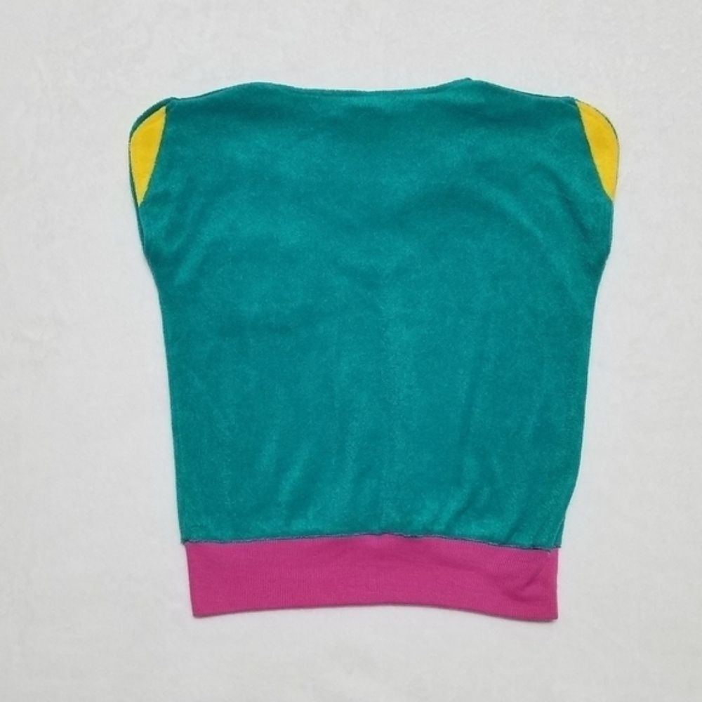 1970s Rare Vintage Little Lisa Terry Cloth Cap Sleeve Top High Rise Shorts Set S - Picture 12 of 14
